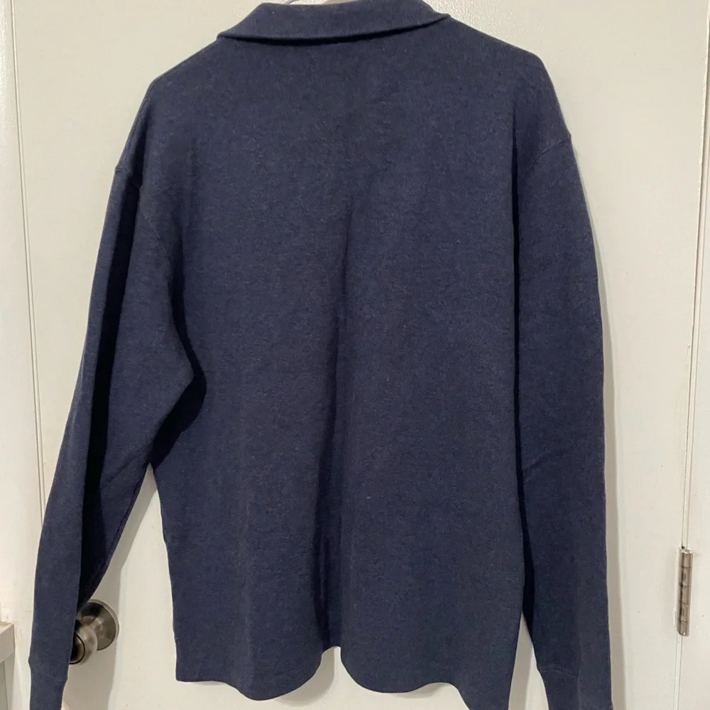 Polo Ralph Lauren Navy blue 1/4 zip long sleeve Knit pullover shirt Emb pony Lg